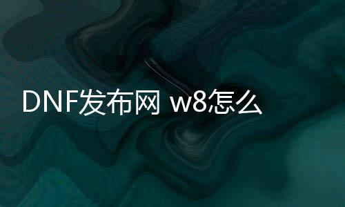 DNF发布网 w8怎么玩不成